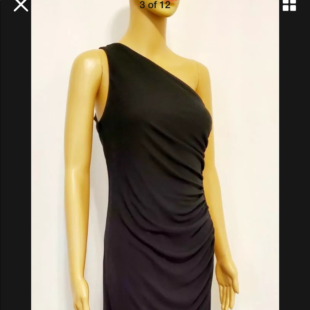Lilly Rubin black beaded off shldr evening gown 10